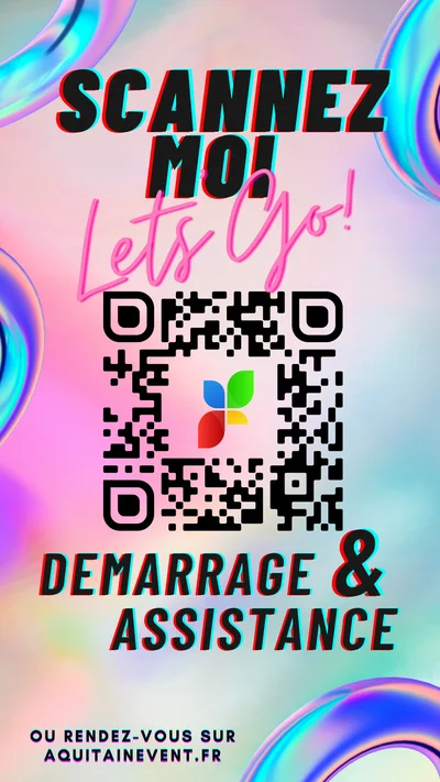 Autocollant QR code Scannez Moi — Démarrage & Assistance