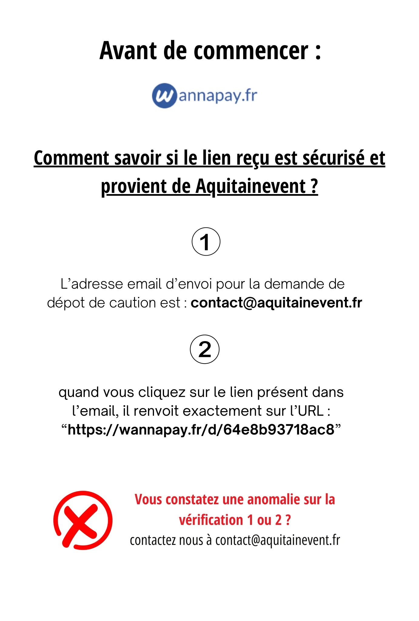 Vérification sécurité lien Wannapay