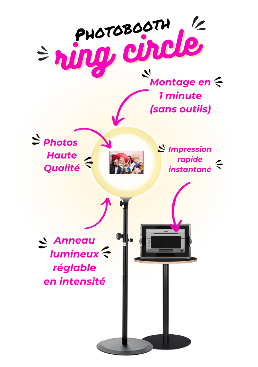 Photobooth Ring Circle Bordeaux — caractéristiques techniques