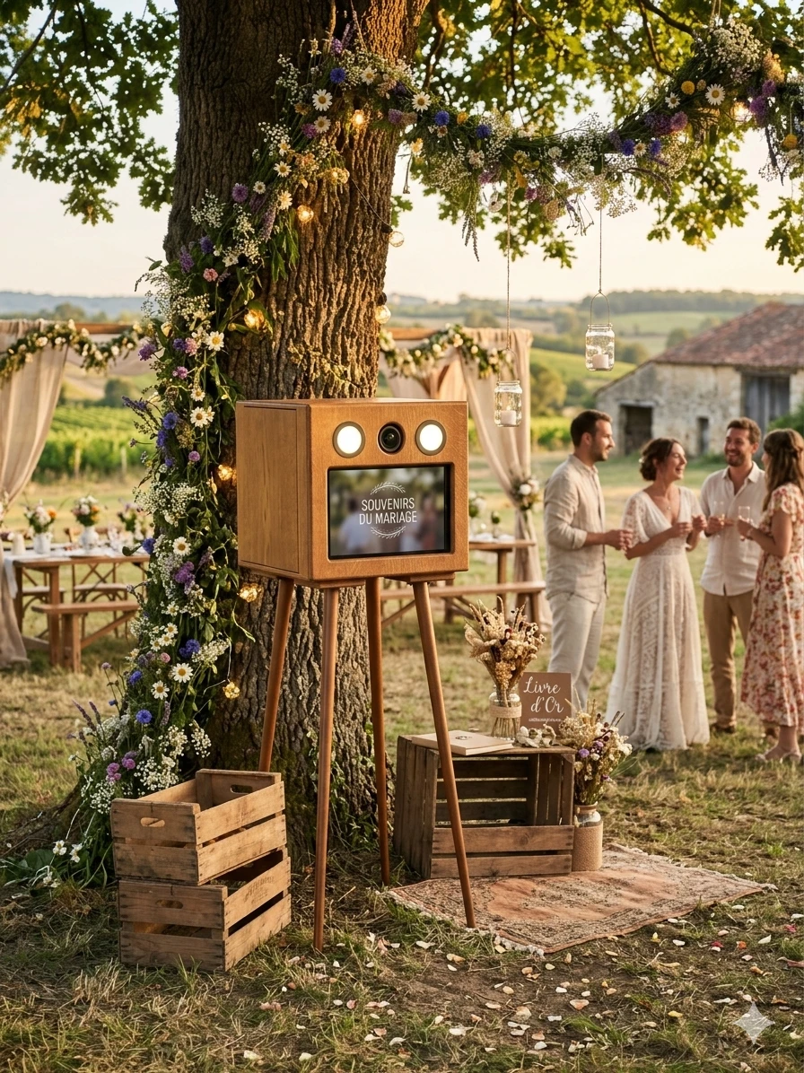 Photobooth Wood pour anniversaire à Bordeaux